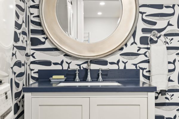 Yarmouth Basement Remodel Bathroom Mirror and Sink