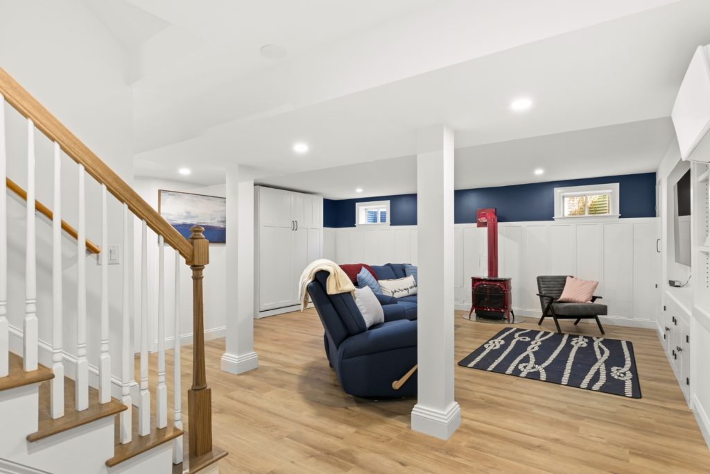 Yarmouth Basement Remodel Bathroom wide view of room