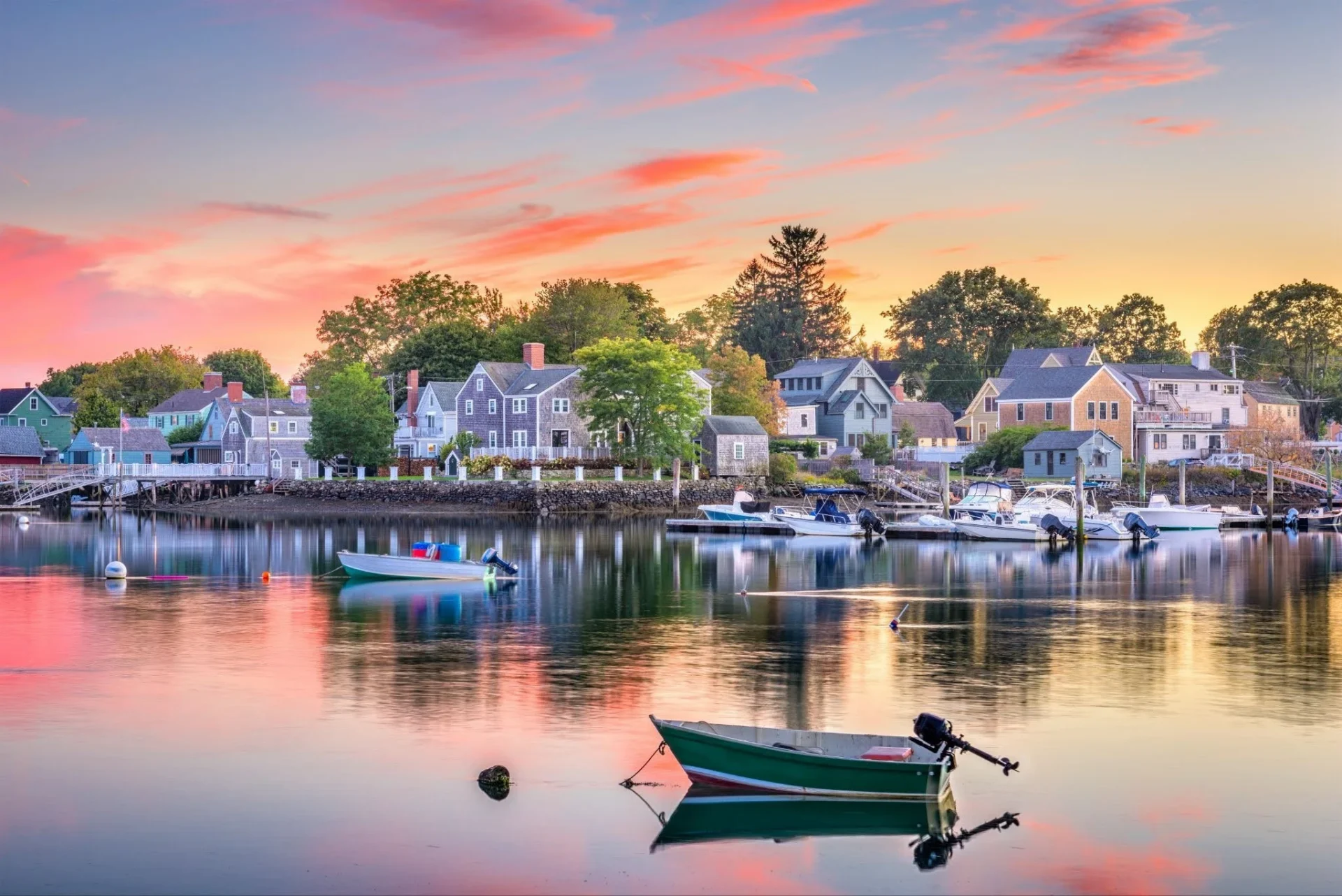 boat anchored in a nice serene sunset setting